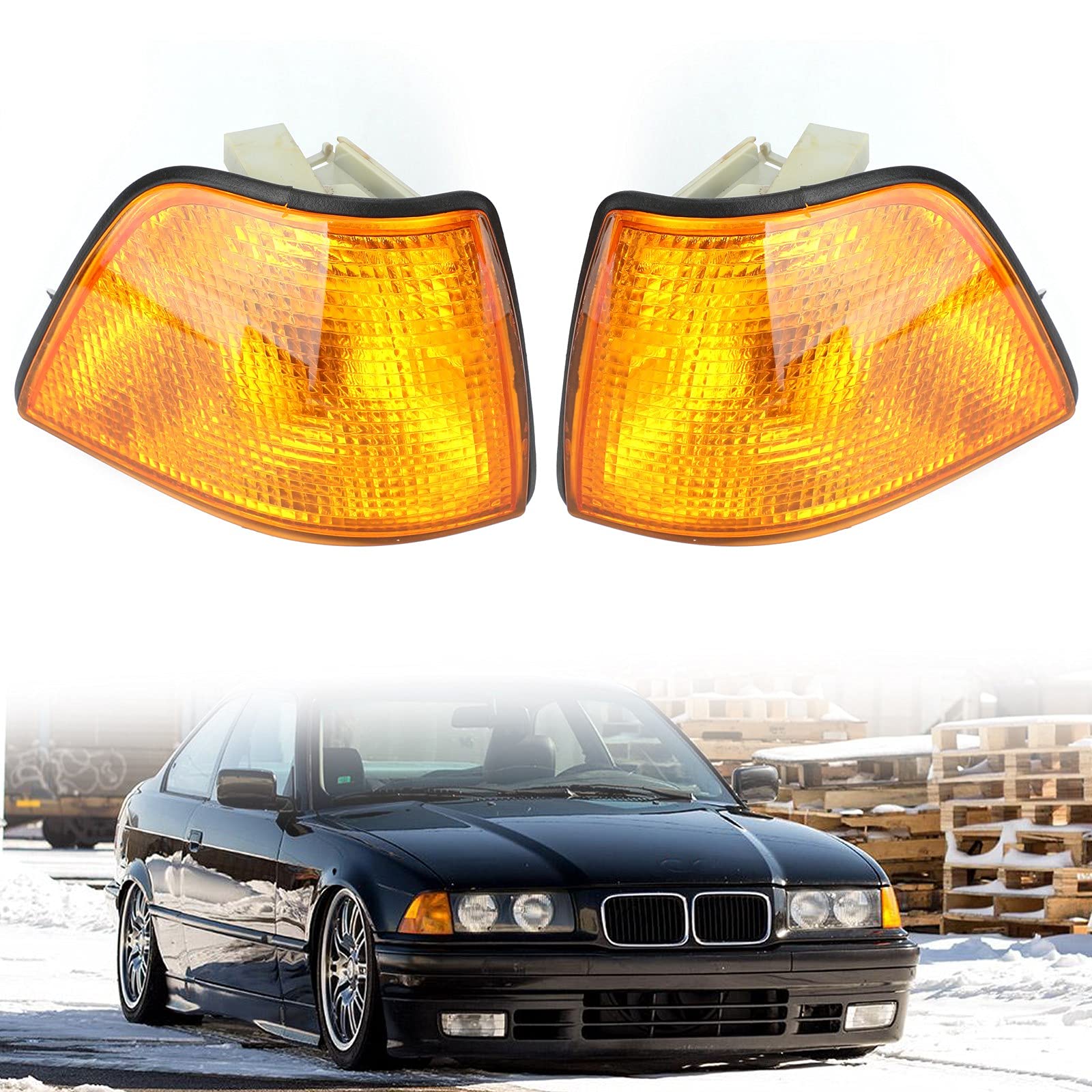 Premium Topteng LED Signal Parking Corner Lights for BMW E36 3-Series Sedan/Hatchback (1992-1998) - Enhanced Visibility & Style | Perfect for Night Driving & Car Customization