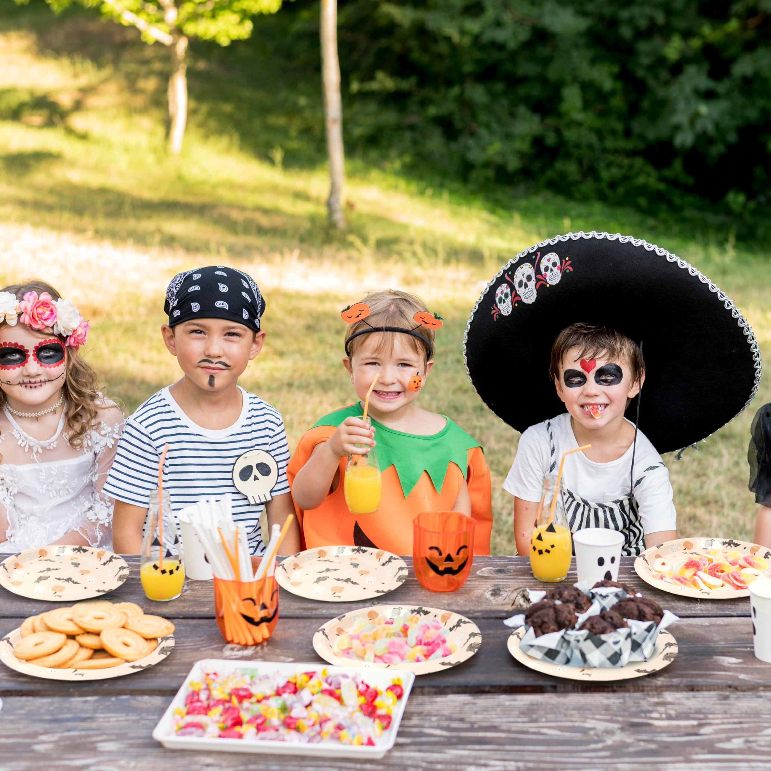 Cheerland Pastel Halloween Paper Plates - 24 Pcs Disposable Ghost & Pumpkin Plates for Halloween Party, Summerween, Birthday, Baby Shower - Cute Spooky Decorations for Kids & Adults | Perfect for Trick-or-Treat Parties, Classroom Celebrations & Festive Gatherings