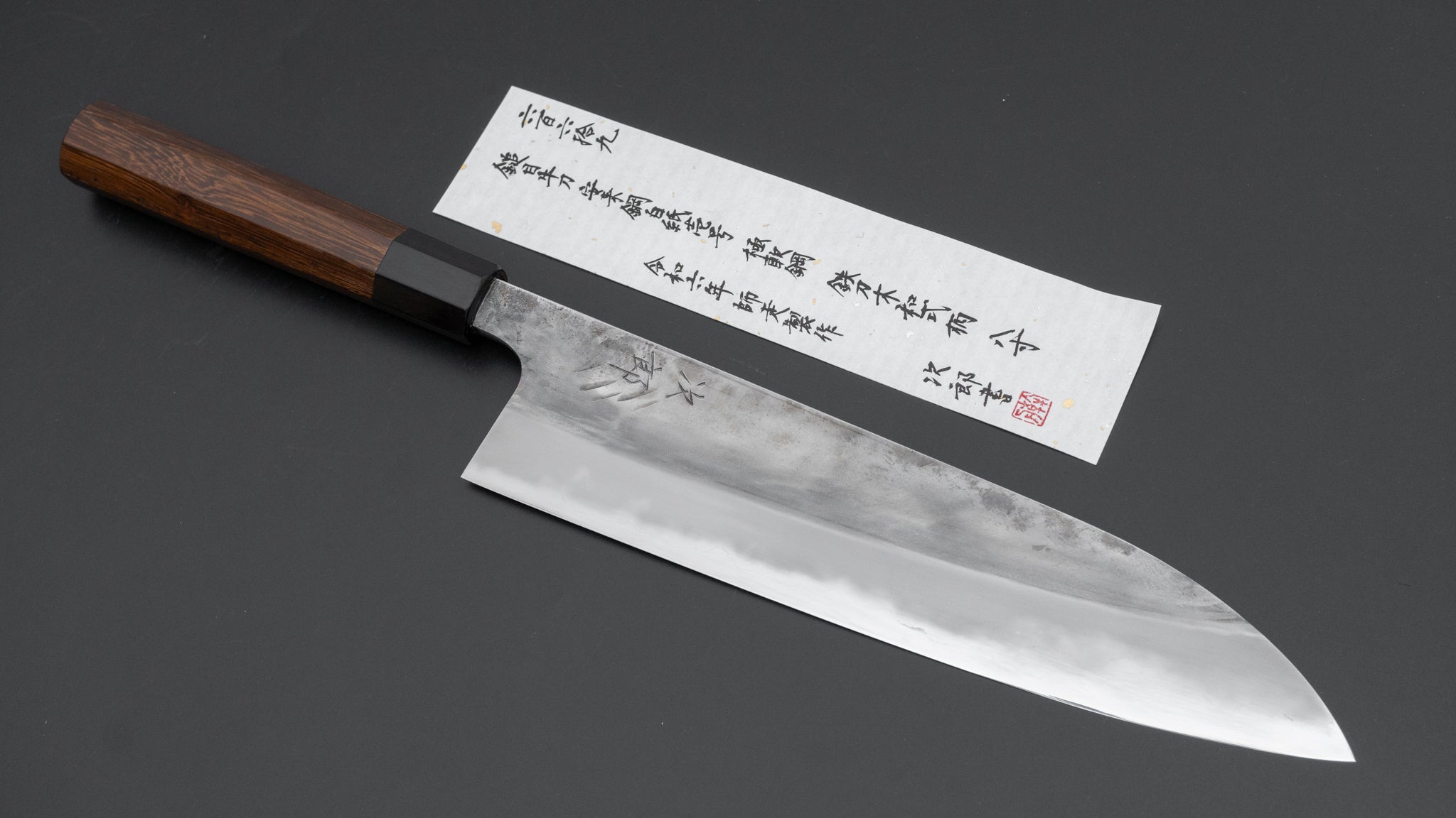 Premium Jiro Tsuchime Wa Gyuto 240mm Japanese Chef Knife with Taihei Tagayasan Handle (#669) - Perfect for Professional Chefs & Home Cooking, Sushi Preparation & Meat Cutting