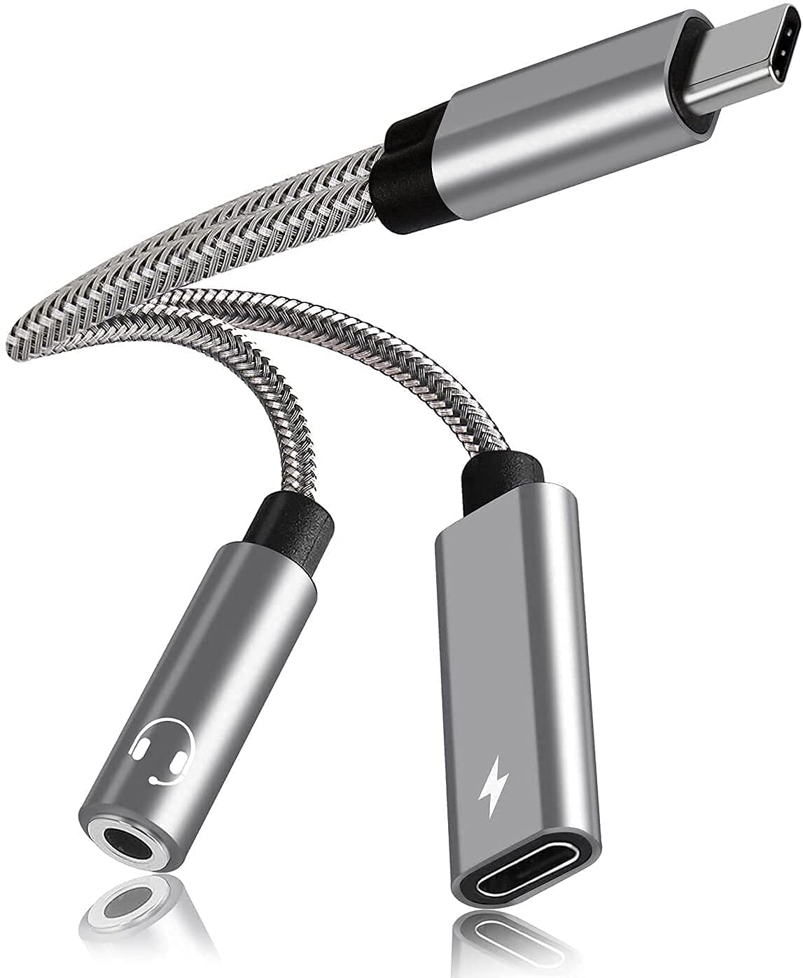 Samsung Galaxy S25 Headphone Adapter - 2-in-1 USB C to 3.5mm Audio Jack with Hi-Res DAC & 60W PD Fast Charging - Compatible with Google Pixel 8/7, Galaxy S25/S24/S23/S22, Note 20/10 - Perfect for Music, Gaming & Charging on the Go