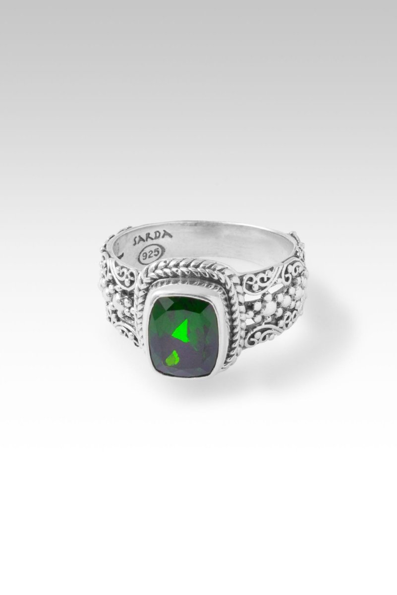 Rejoicing in Freedom Ring™ - Genuine South African Chrome Diopside Gemstone Jewelry for Women | Perfect for Anniversary Gifts, Wedding Bands & Spiritual Healing