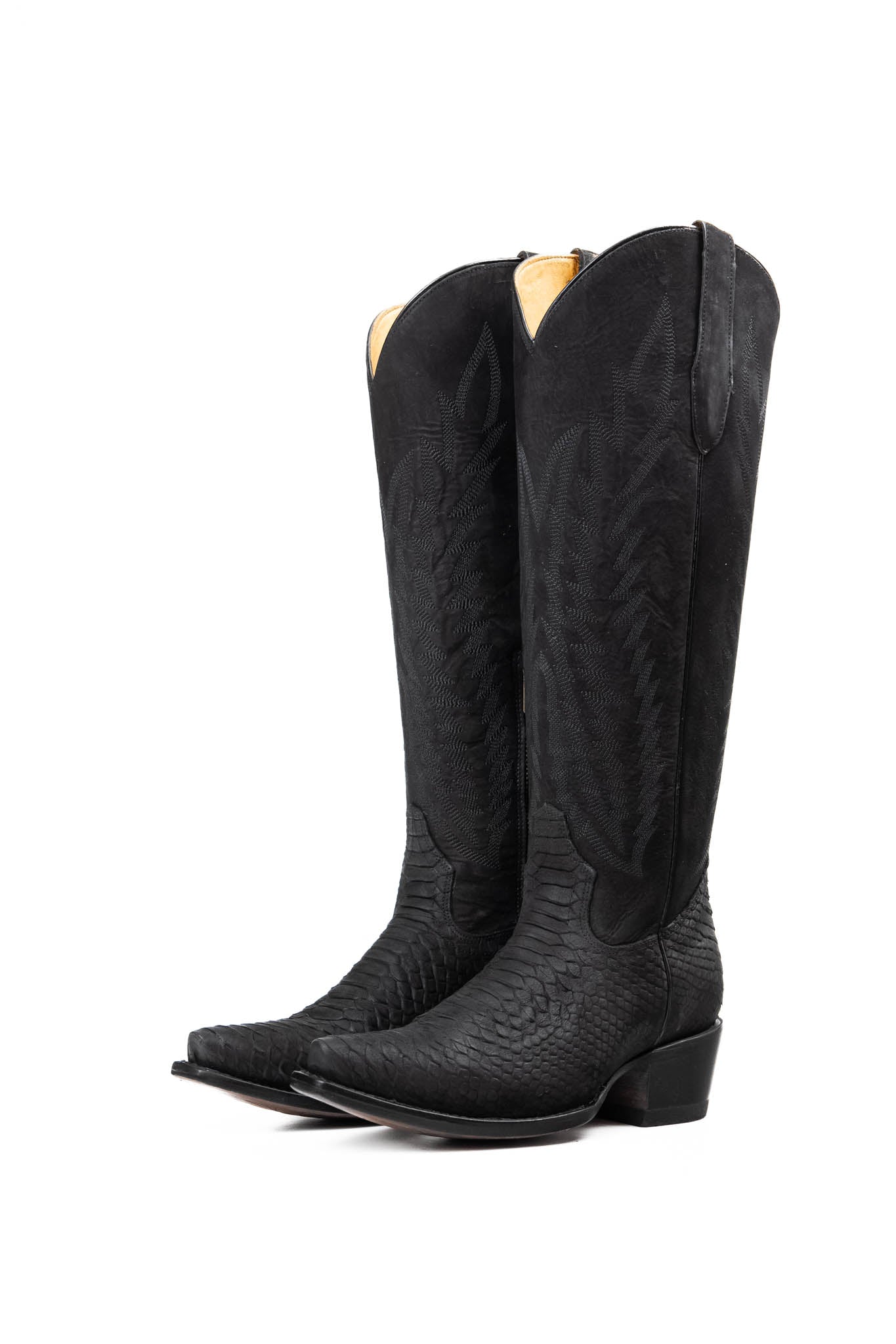 Presley Matte Python Tall Snip Toe Cowgirl Boots for Women - Western Fashion Riding Boots with Pointed Toe | Perfect for Country Concerts, Rodeos & Cowgirl Outfits