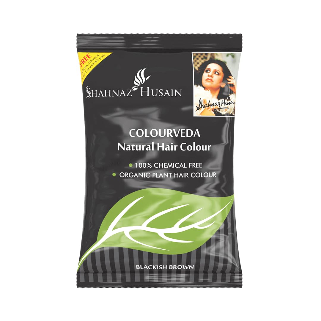 Shahnaz Husain Color Veda Natural Hair Color - 100g Black | Ammonia-Free Herbal Hair Dye for Gray Coverage & Hair Conditioning | Perfect for Home Use & Salon Treatments