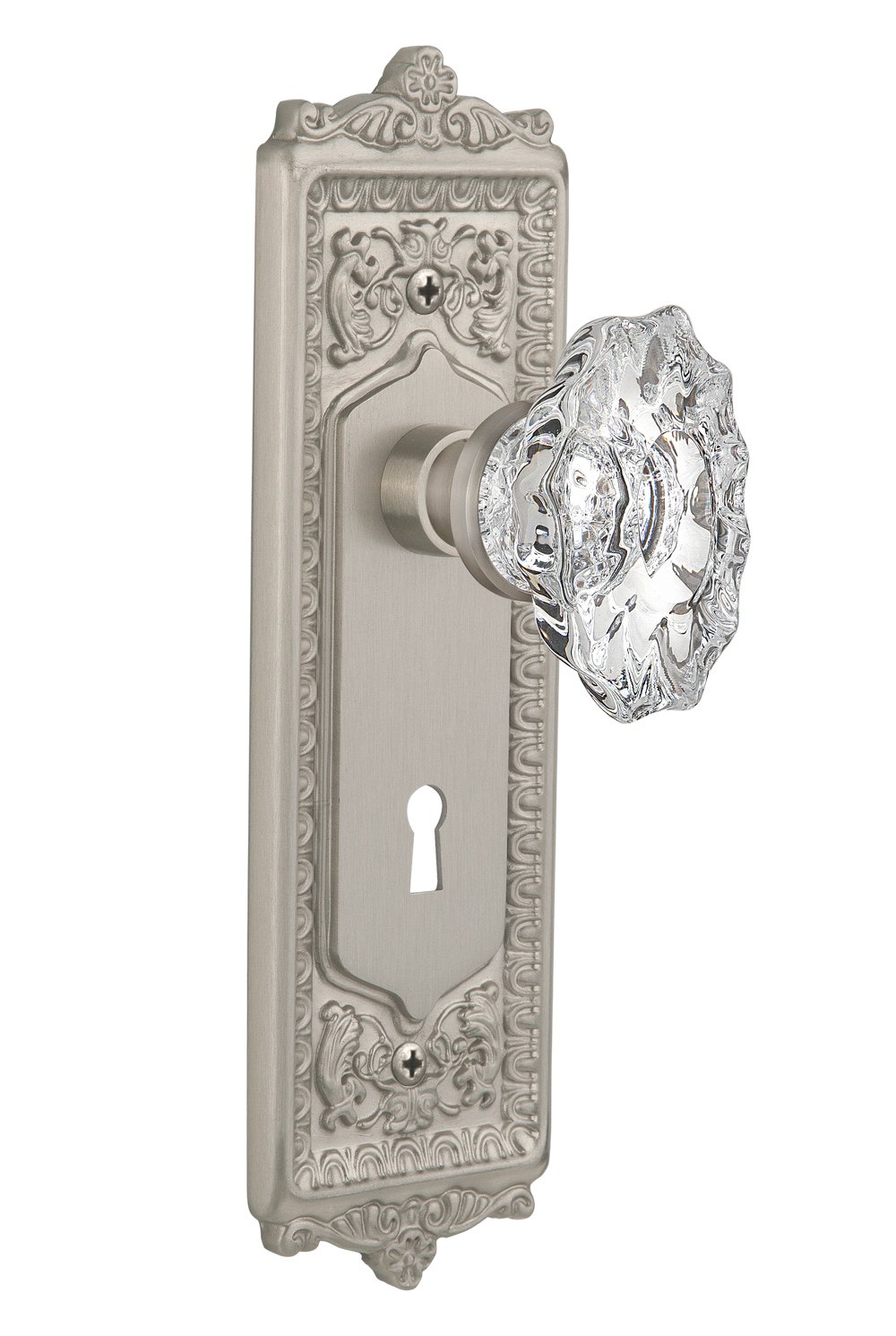 Vintage Egg & Dart Design Keyhole Chateau Cabinet Knob 2.75