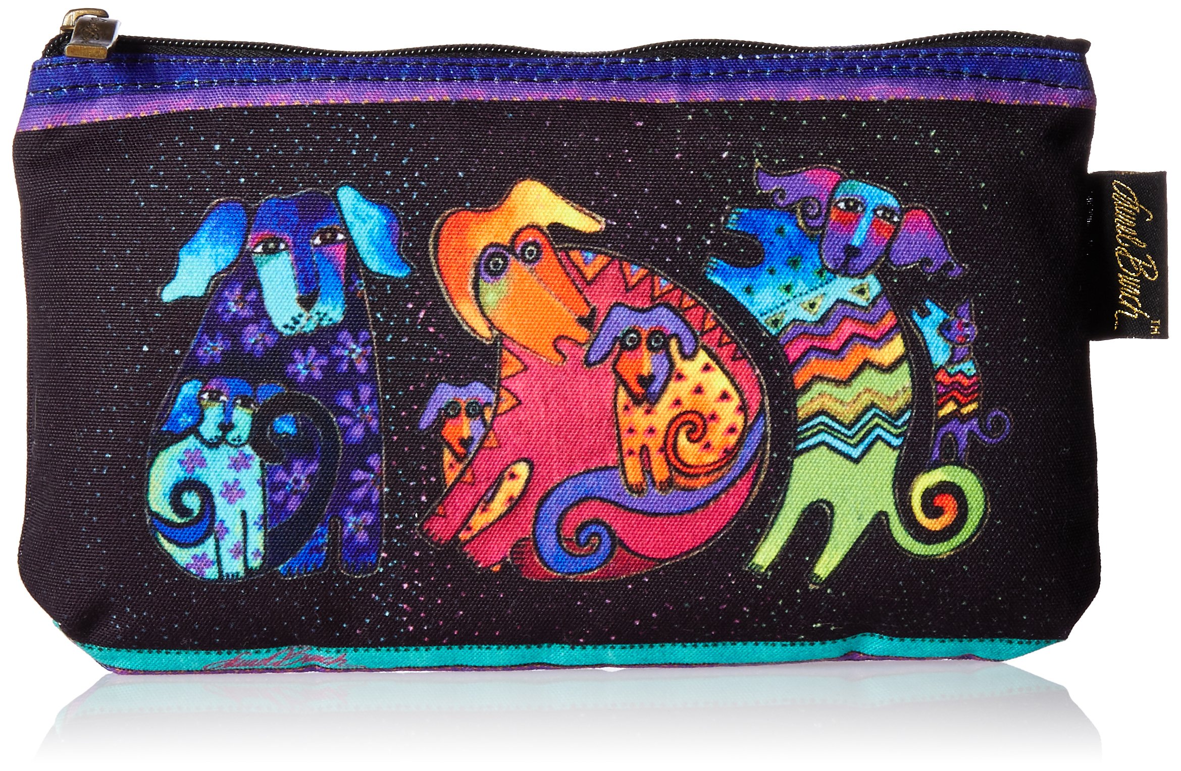 Laurel Burch 277986 Dog Pattern Cosmetic Makeup Bags 3-Piece Set - Perfect for Travel, Gym & Everyday Essentials Storage