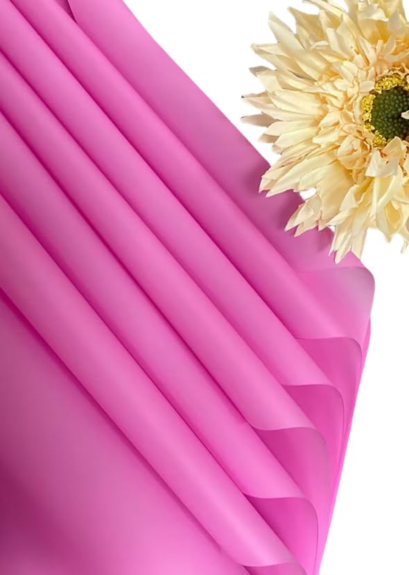 20 Sheets Waterproof Floral Wrapping Paper - Double Sided DIY Bouquet Gift Wrap 23x23 Inch (Rose Red) for Wedding, Birthday, Anniversary & Mother's Day Flower Arrangements