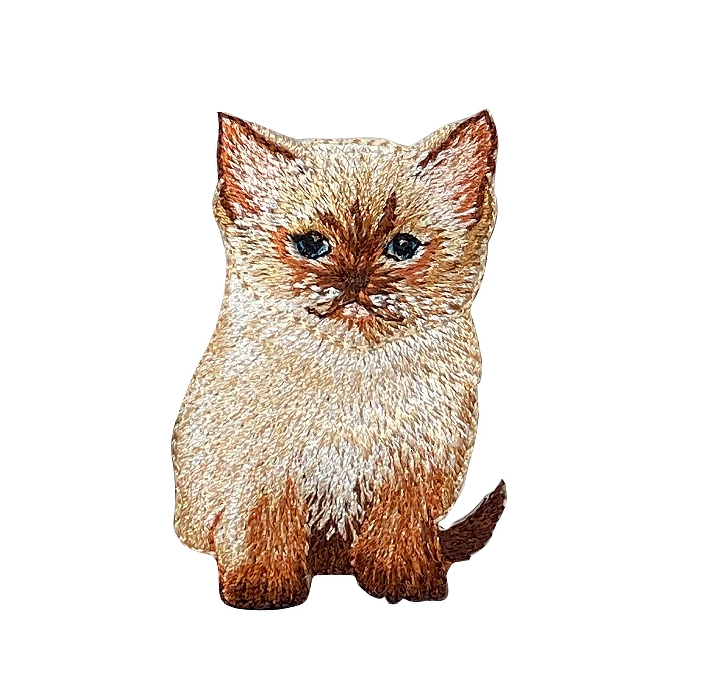 Tan Kitty Cat Embroidered Iron-On Patch for Pets & Animals - Perfect for DIY Crafts, Jackets, Backpacks & Costume Customization