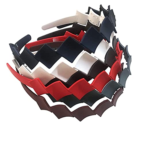 Yazon 6-Pack Fashionable Plastic Headbands with Teeth for Women & Girls - Perfect for Sports, Workouts, Hair Styling and Everyday Wear