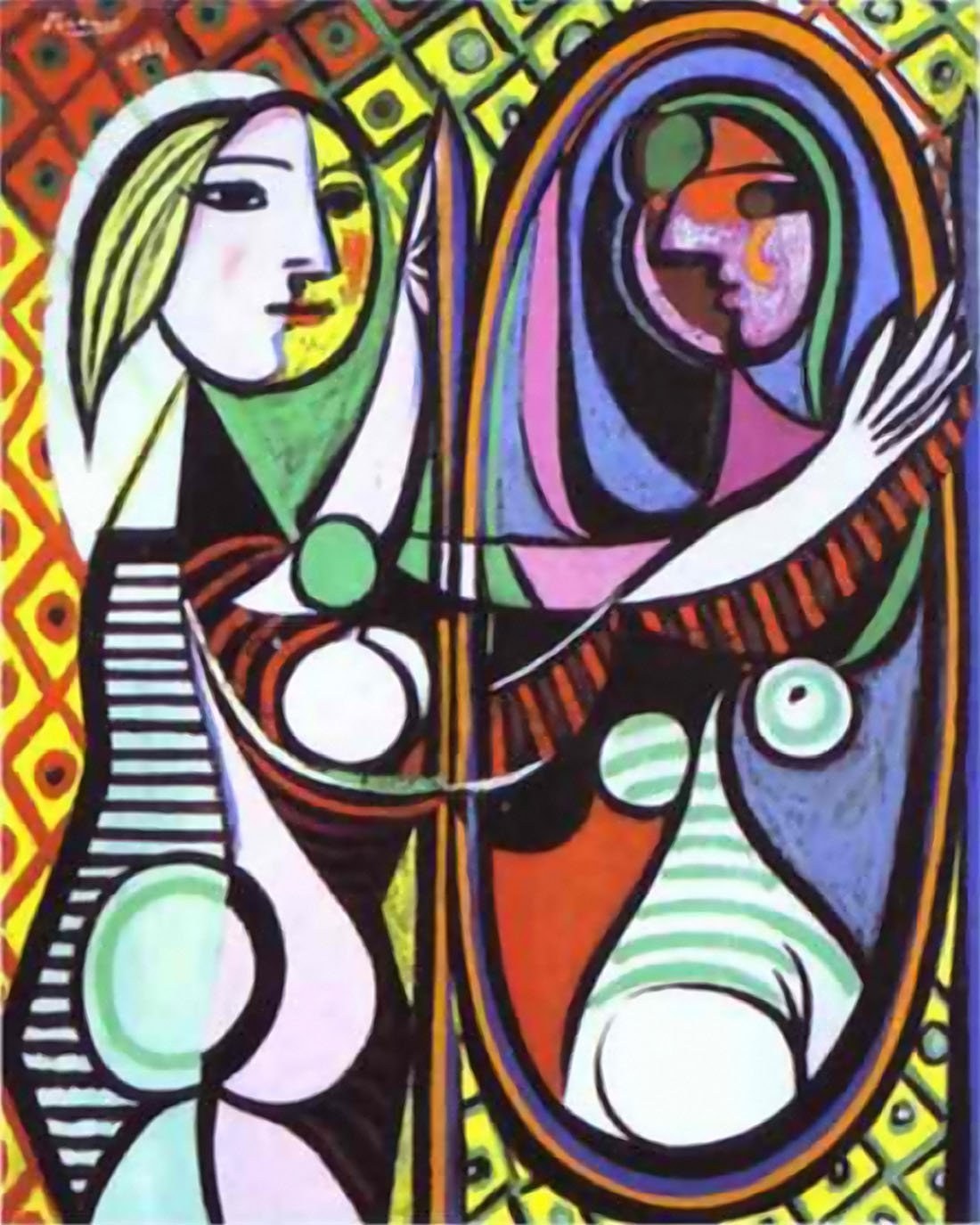 Girl Before Mirror by Picasso - Premium Canvas Art Print or Fine Wall Decor for Living Room, Bedroom & Office
