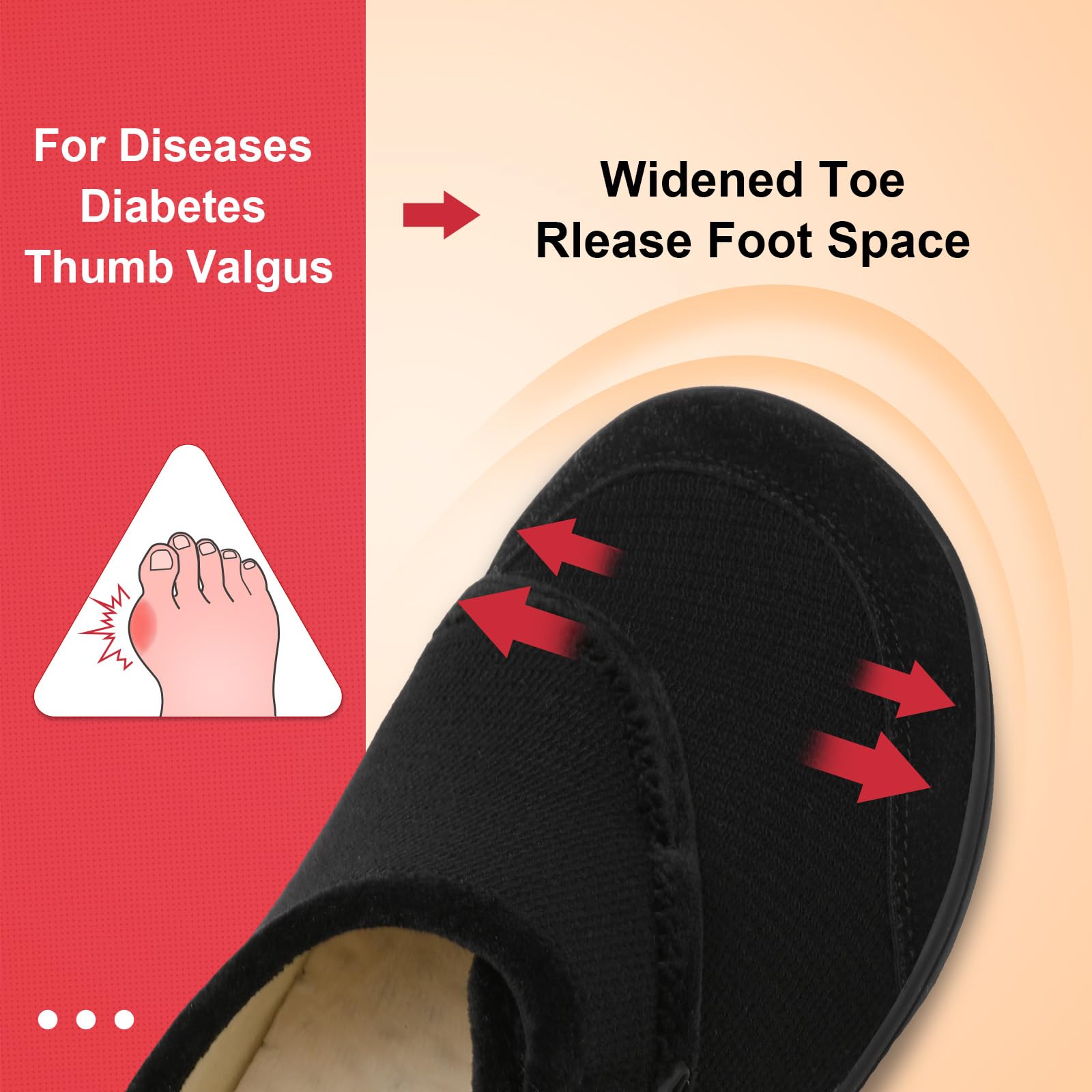 LeIsfIt Men's Wide Width House Slippers - Adjustable Diabetic & Arthritis Slippers for Swollen Feet - Comfortable Indoor/Outdoor Slippers for Home, Hospital & Recovery Use