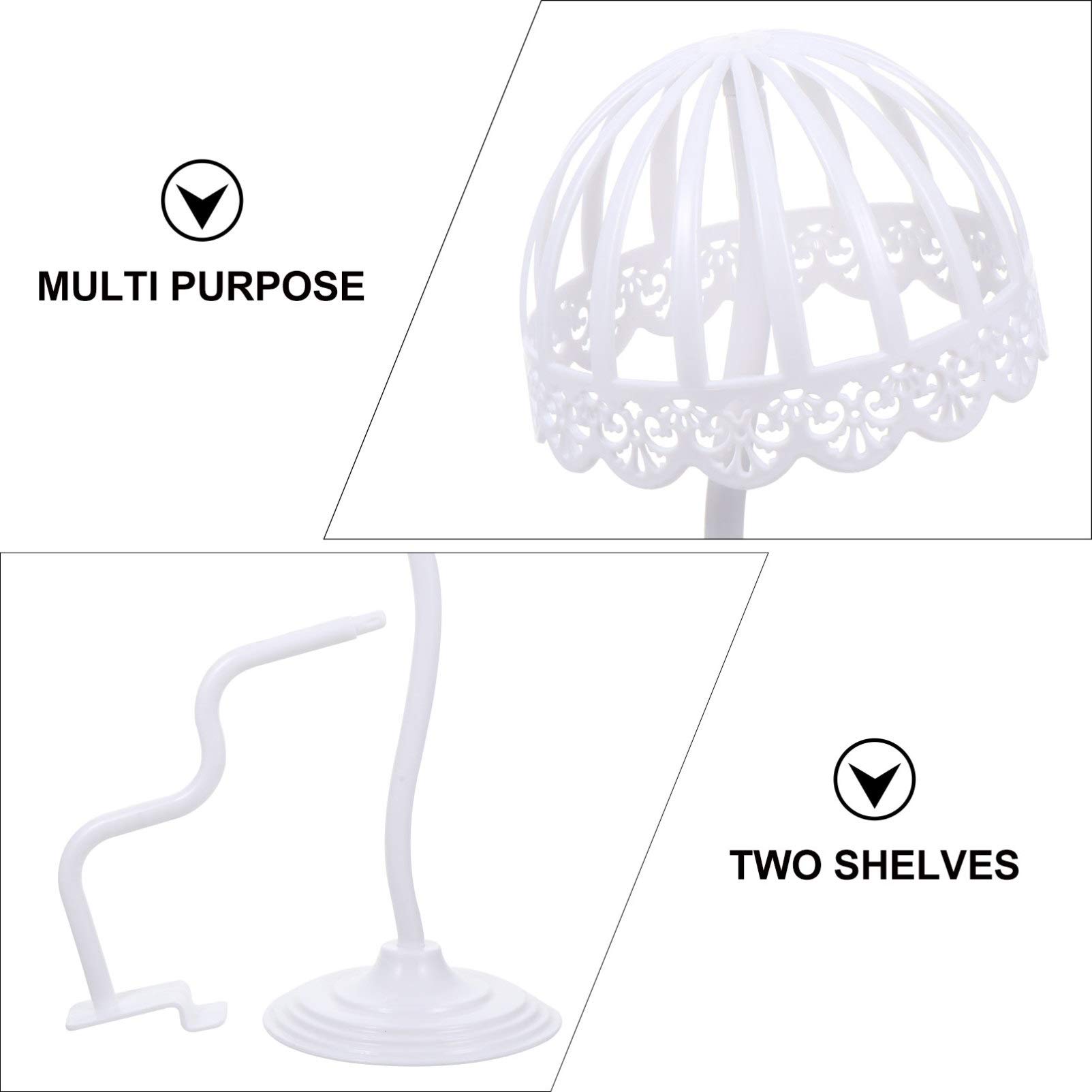Beaupretty 2-Pack Hollow Plastic Wig Stand Holder - Adjustable Wig & Hat Display Rack for Styling, Storage, and Salon Organization - Perfect for Cosplay, Hairdressing, and Home Use