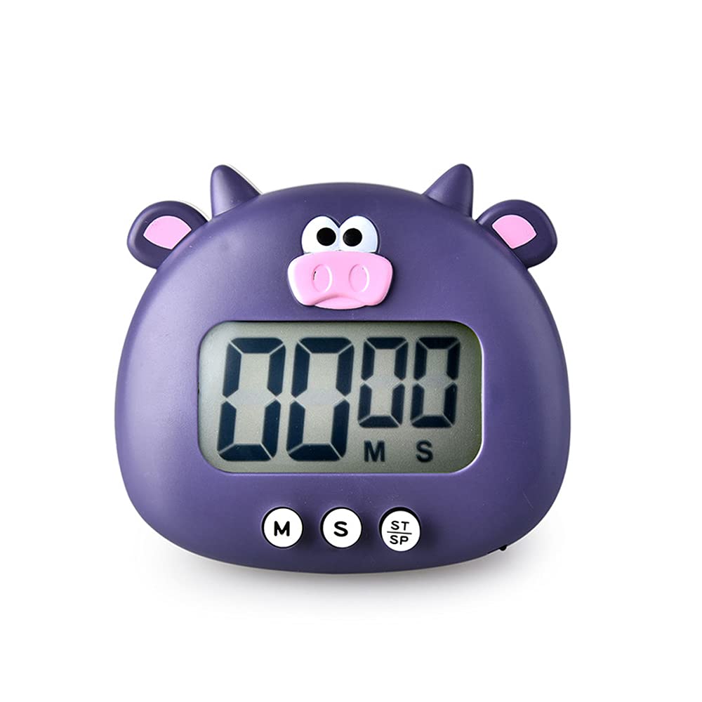 Cartoon Calf Kitchen Timer - 99 Minute Digital Cooking Timer with Loud Alarm, Countdown Clock for Baking, Cooking, Studying & Classroom (Blue)