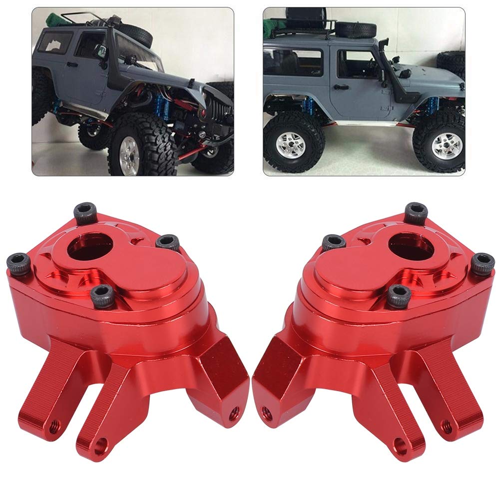 Tbest 2Pcs Aluminum Alloy RC Car Front Steering Cup & Axle Shell - Compatible with SCX10 III RC Crawler (Red) | Durable Replacement Part for Off-Road RC Car Upgrades & Repairs