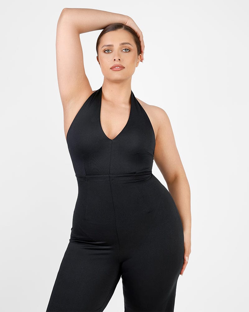 Slimming Halter Neck Jumpsuit for Women - Ultra Sleek Body Shaping One-Piece Outfit | Perfect for Parties, Date Nights & Special Occasions