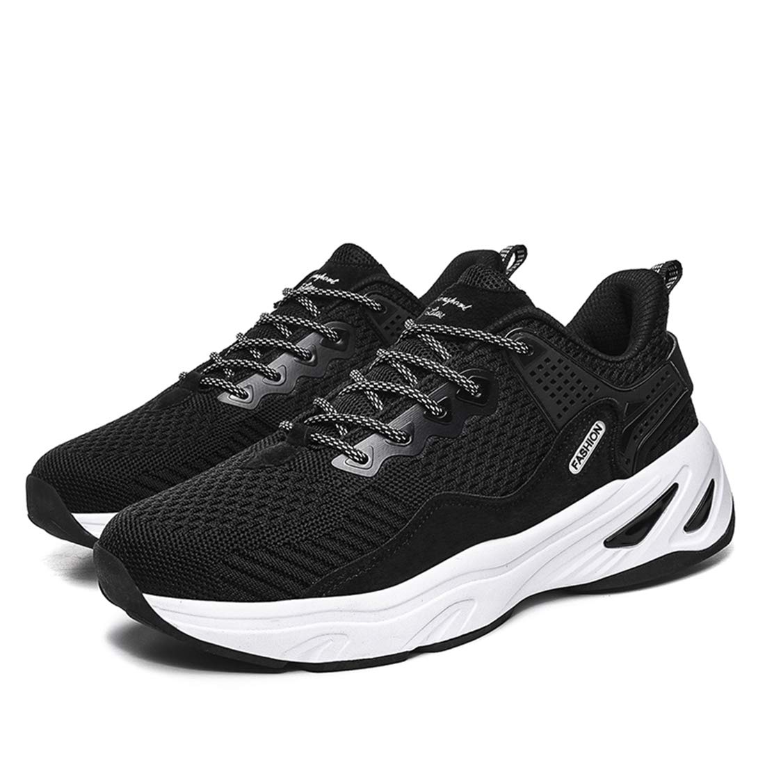 Trendy Korean Style Men's Sneakers - Ins Fashion Casual Dad Shoes with Logo, Black Winter Sports Shoes for Walking, Gym & Daily Wear