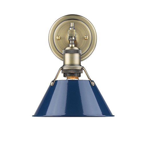 Aged Brass with Navy Blue Shade