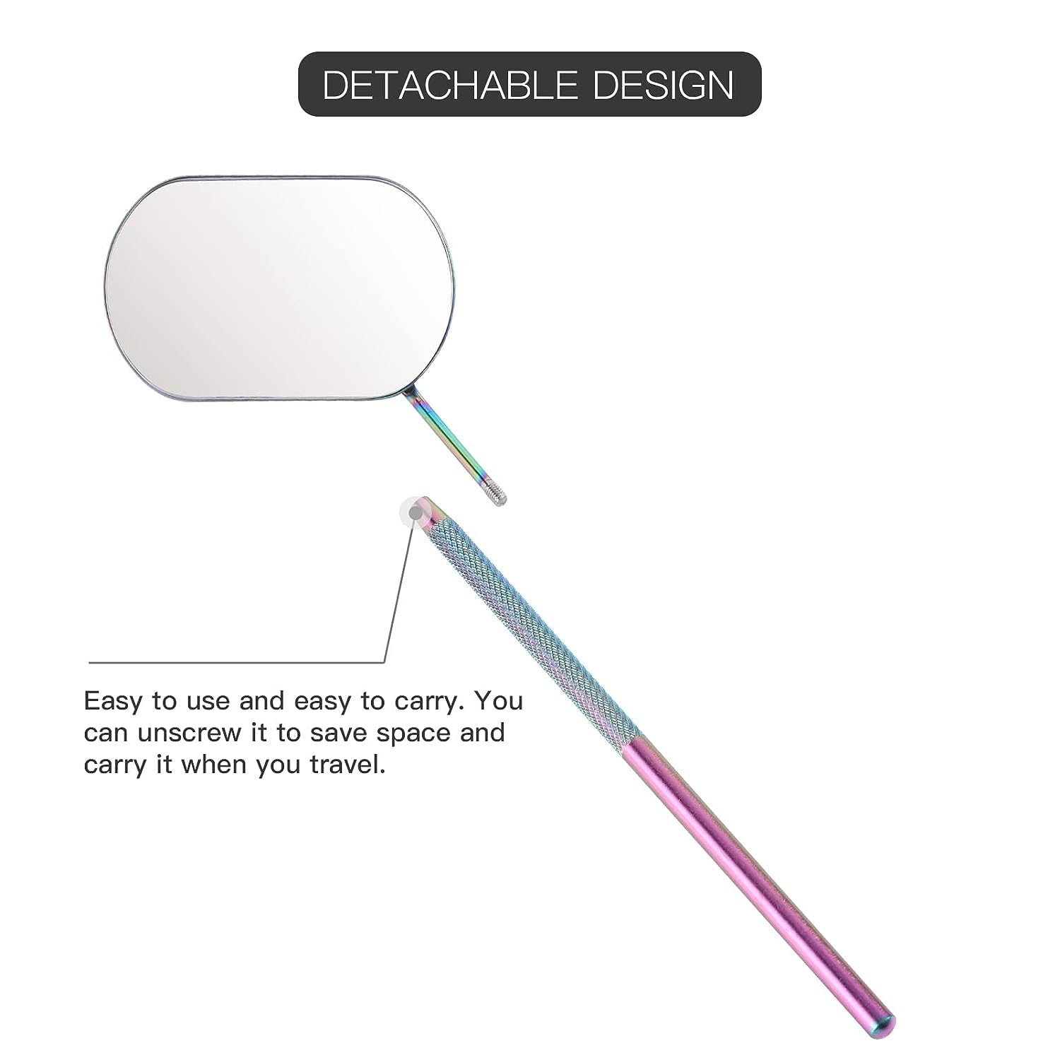 INOG Stainless Steel Eyelash Extension Mirror - Professional Rainbow Makeup Mirror for Lash Artists & DIY Beauty - Perfect for Salon, Home Use & Travel