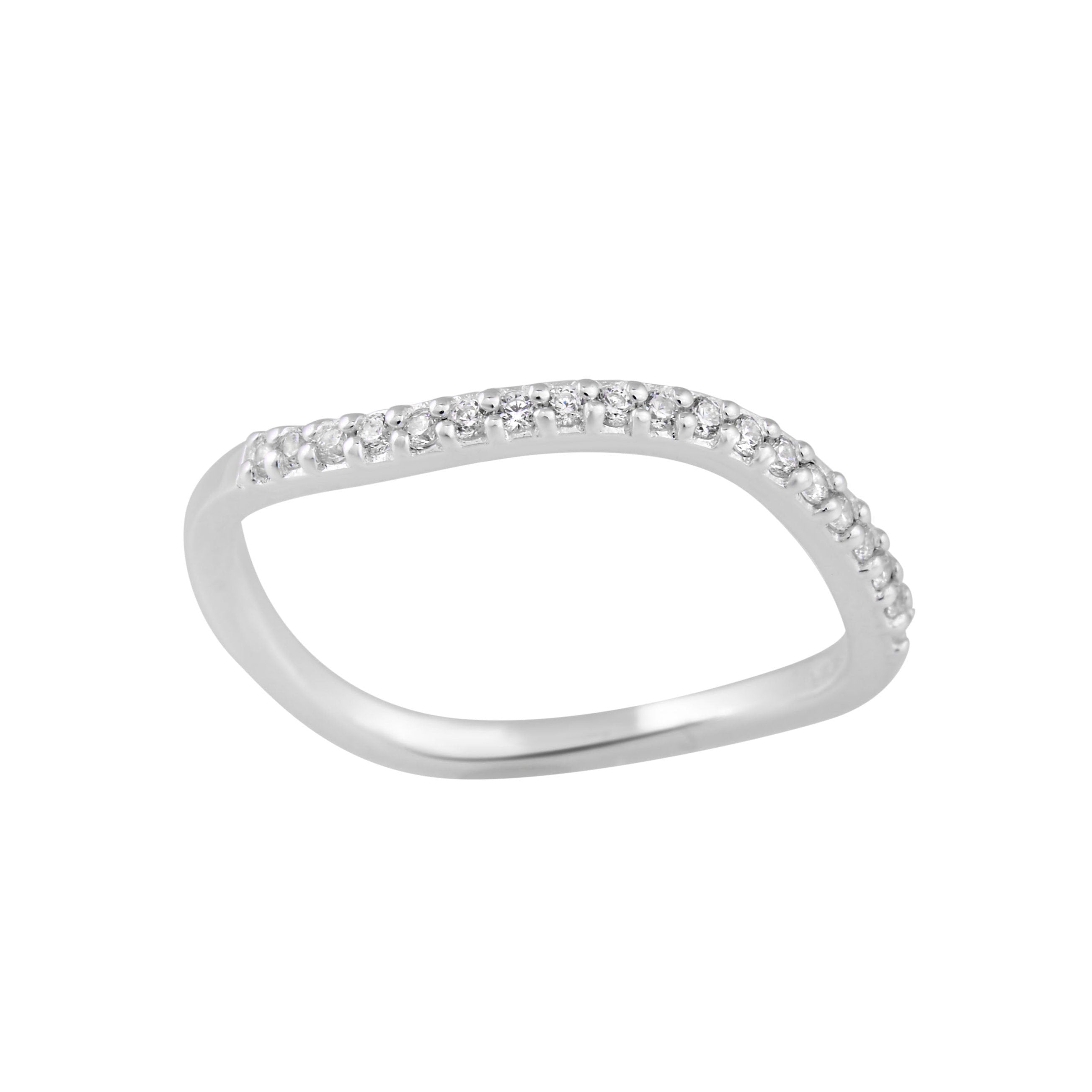 Wavey Sparkles Ring for Women - Elegant Cubic Zirconia Fashion Jewelry - Perfect for Parties, Weddings & Everyday Wear