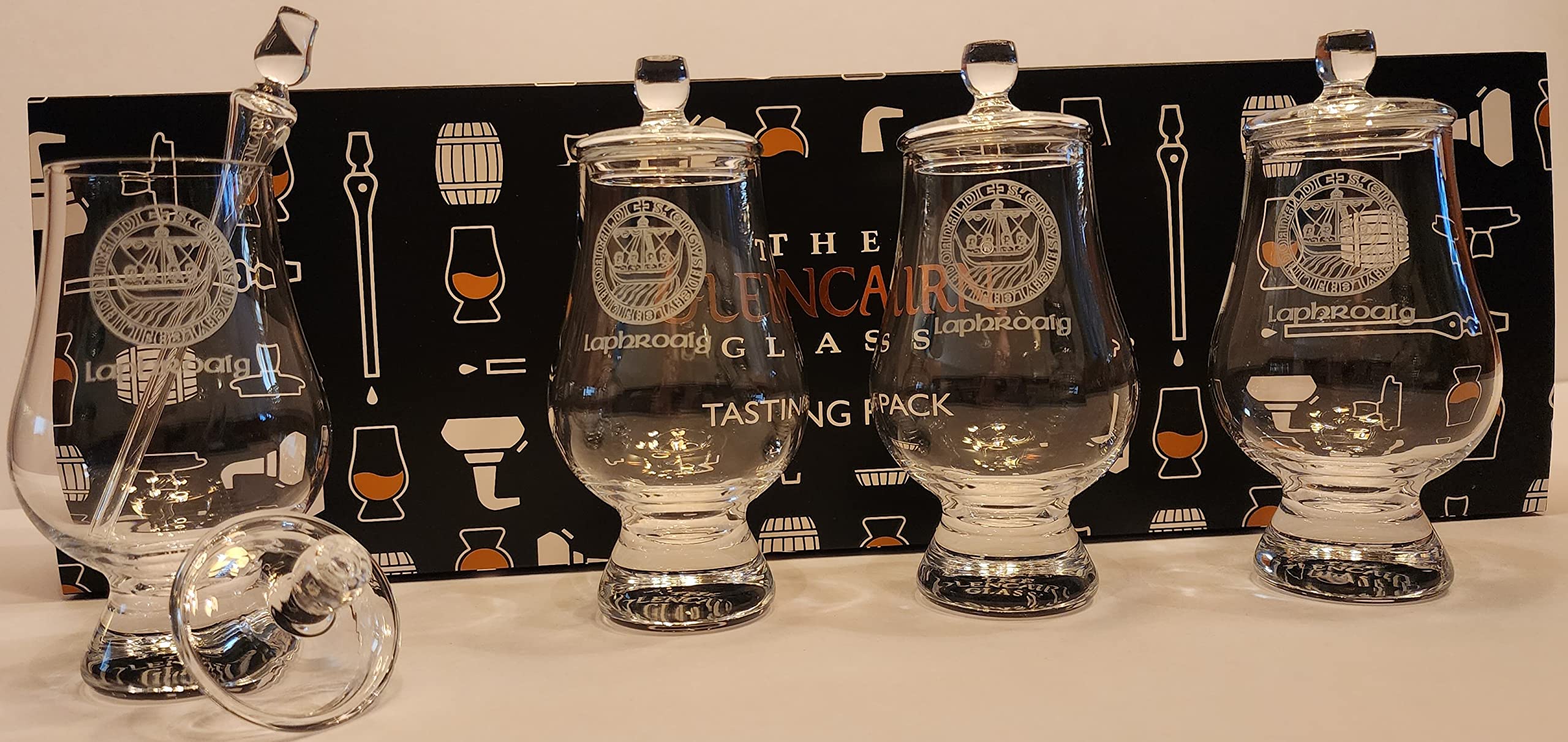 Premium Glencairn Whisky Glass Set - Laphroaig Islay Single Malt Scotch Tasting Kit - Perfect for Whiskey Enthusiasts & Home Bar Decor