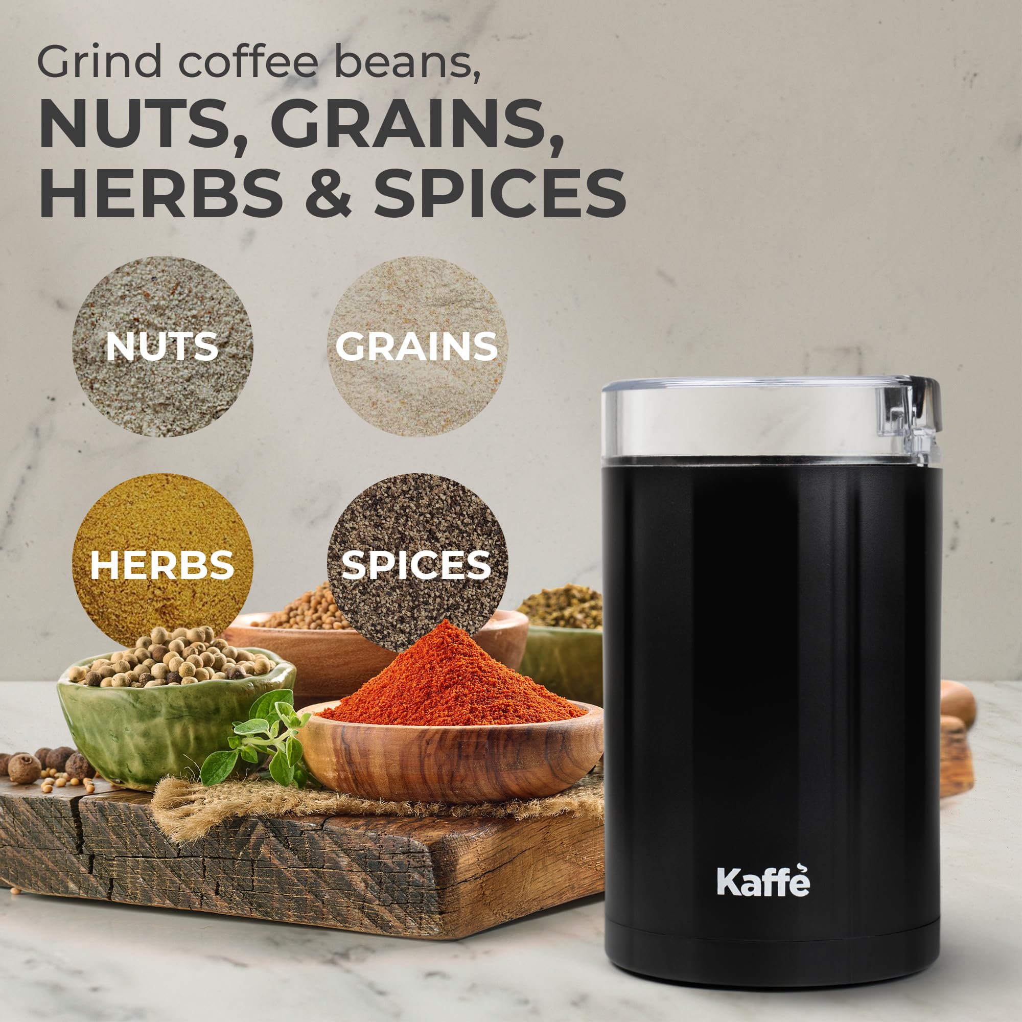Electric Coffee Grinder with One-Touch Operation & Cleaning Brush - 3 oz Capacity for Fresh Ground Coffee - Perfect for Home Use, Grinds Up to 12 Cups - Easy On/Off Bean Grinder in Black - Ideal for Morning Brews, Office Use & Coffee Enthusiasts