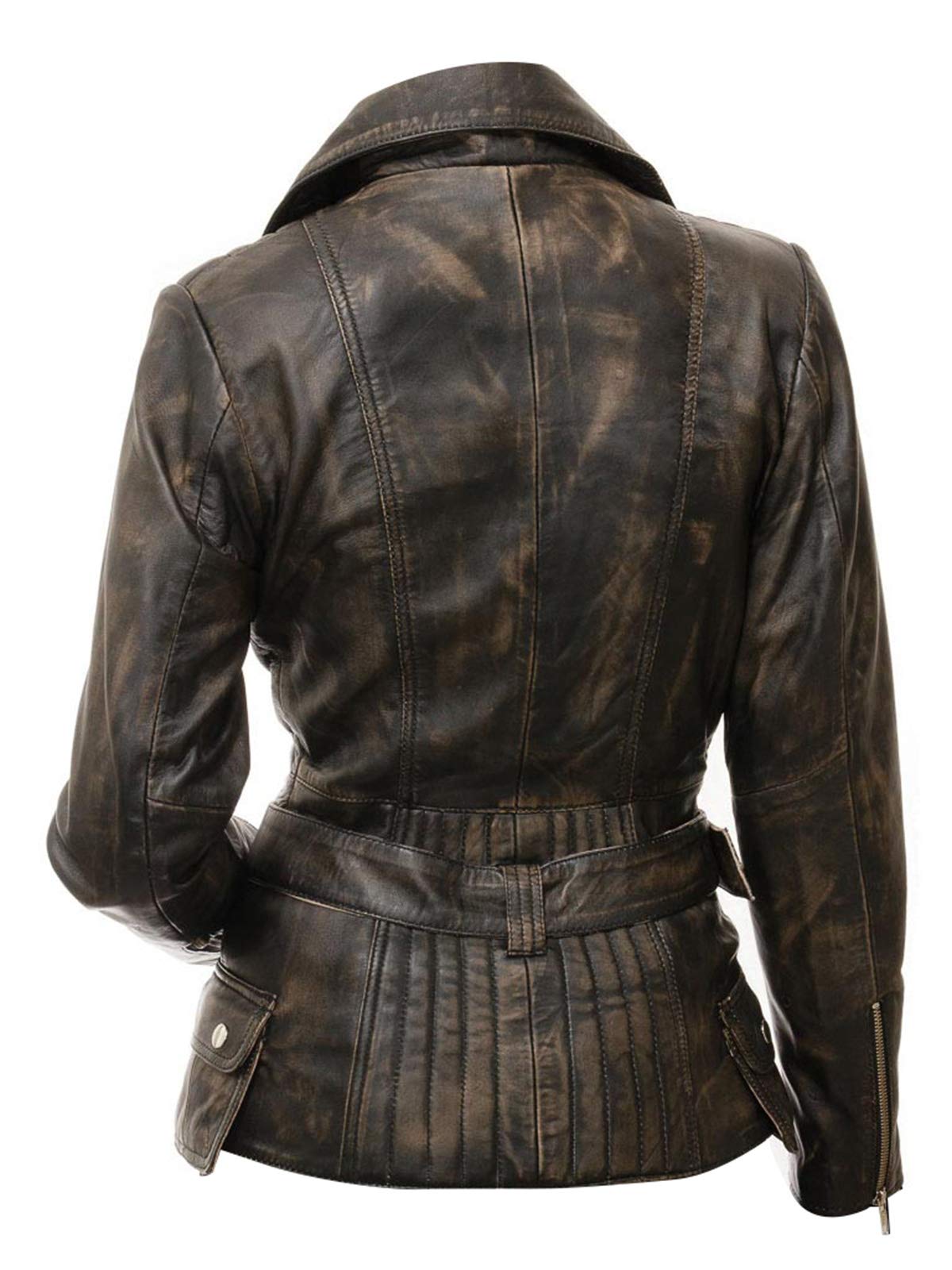 LP-FACON Women's Fashion Motorcycle Jacket - Steampunk Gothic Leather Coat for Riding & Casual Wear | Mid-Length Biker Jacket for Women | Perfect for Motorcycle Enthusiasts & Alternative Fashion Lovers