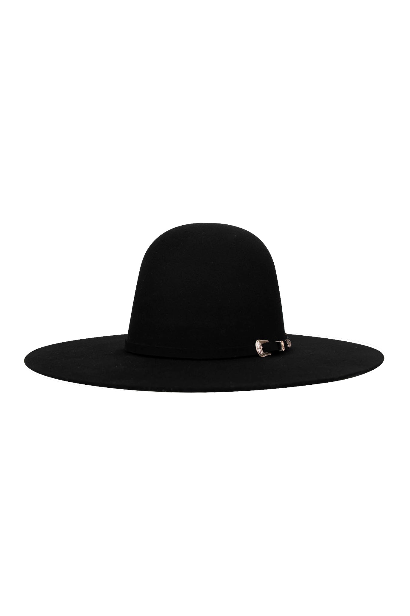 Rock'em 4X Black Open Crown Felt Cowboy Hat for Men - Western Rodeo Rancher Outfit Accessories - Perfect for Country Music Festivals & Outdoor Adventures