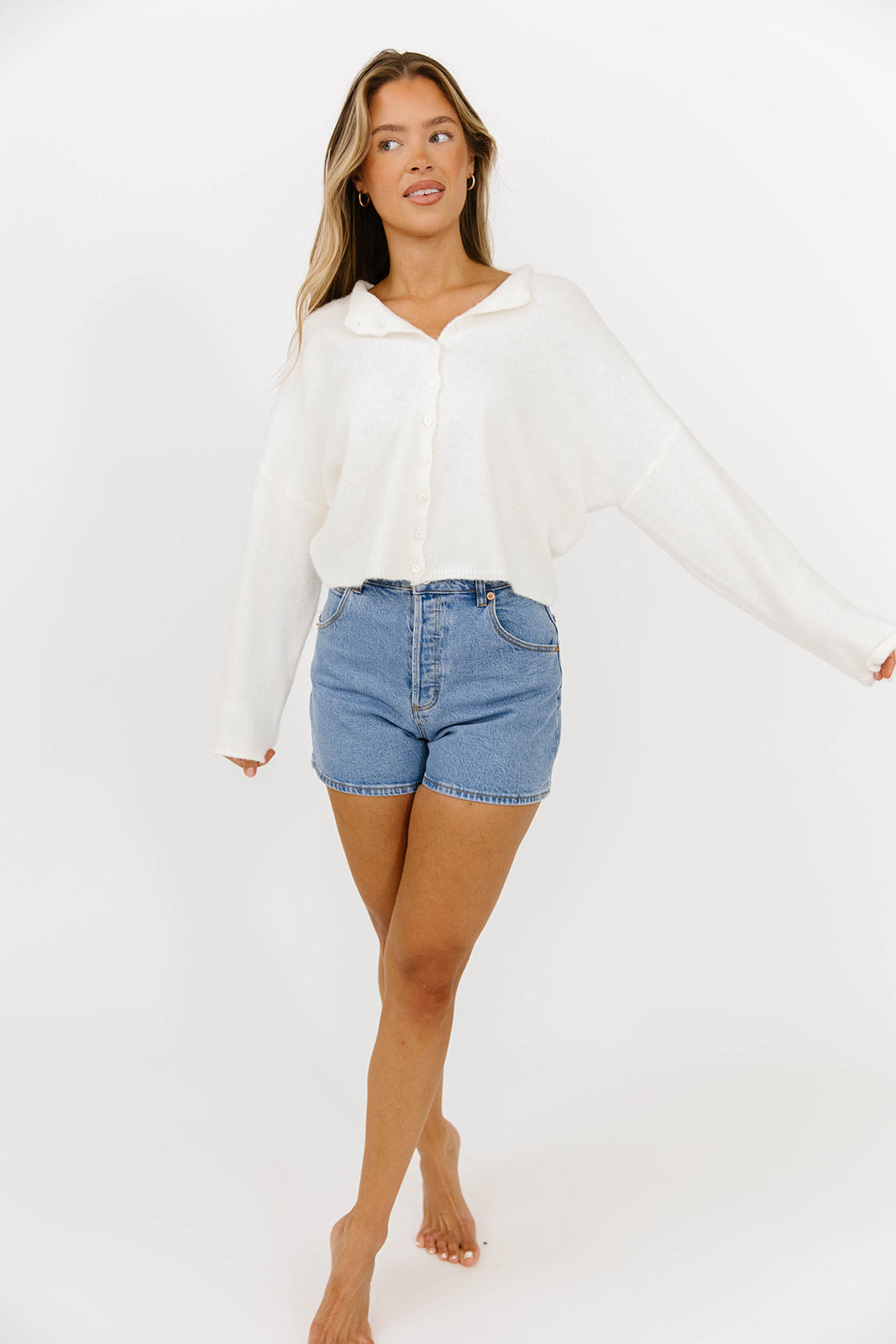Piper Cardigan in Snow - Cozy Winter Knit Sweater for Women | Perfect for Casual Outfits, Office Wear & Holiday Gatherings