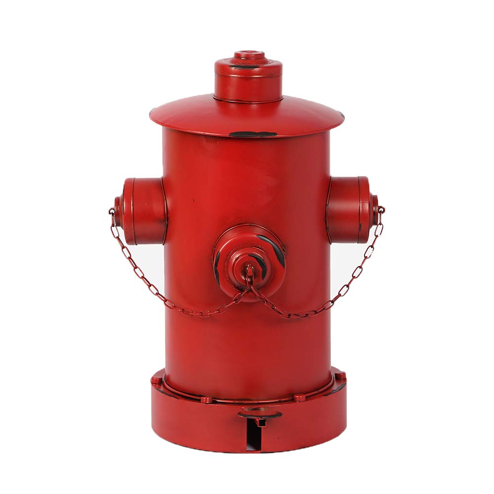 Muellery Fire Hydrant Pedal Trash Can - Creative Wrought Iron Garbage Bin with Foot Pedal, Red - Perfect for Kitchen, Bathroom, Office & Outdoor Use