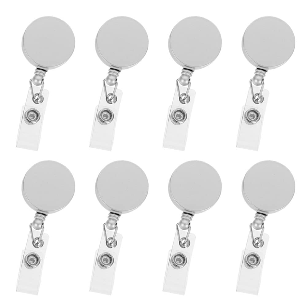 Operitacx 8-Pack Retractable ID Badge Holders with Reel Clips - Durable Name Tag & Keychain Holder for School, Office, Events - Perfect for Employee IDs, Security Badges, and Party Bag Stuffers