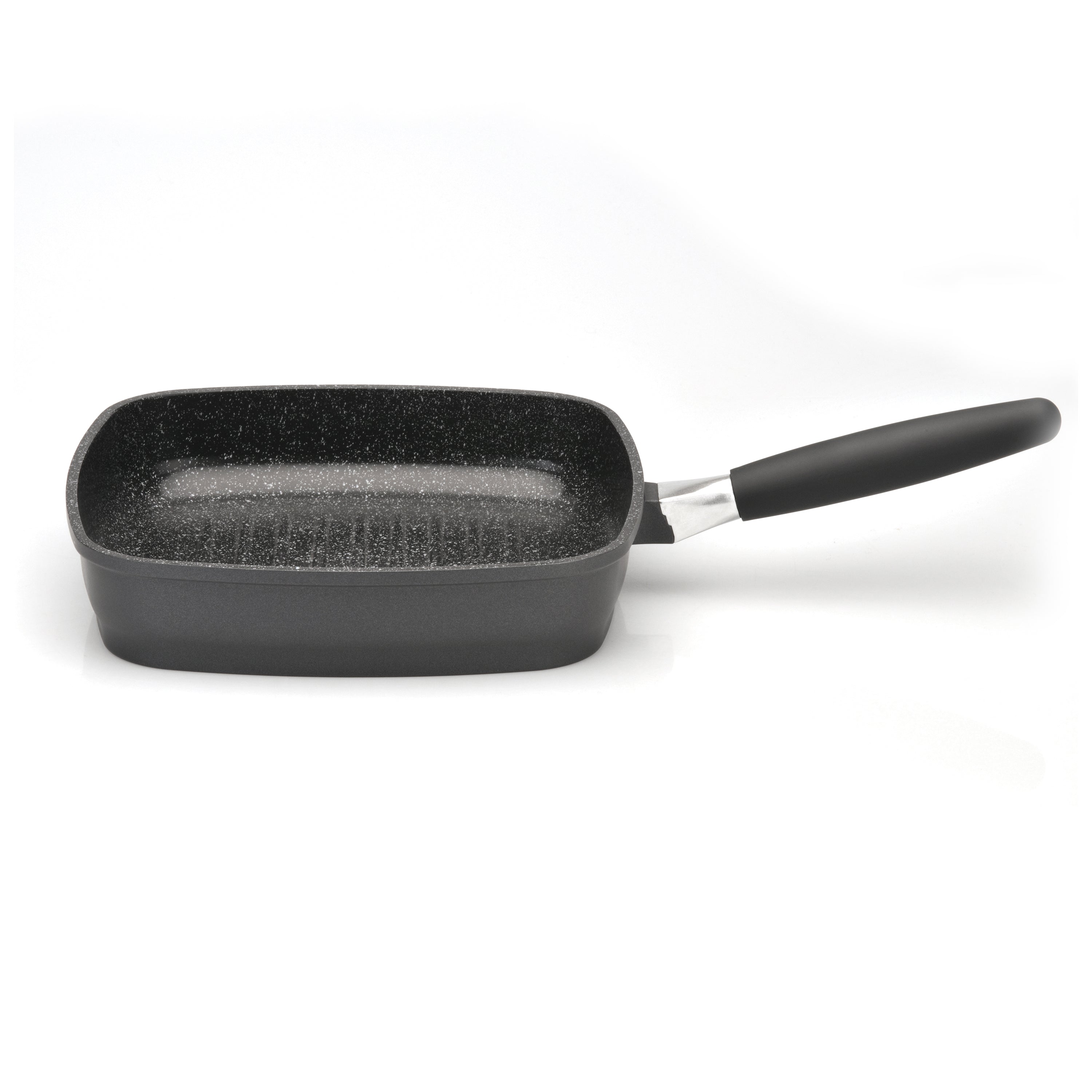 BergHOFF EuroCAST 11-Inch Cast Aluminum Non-Stick Grill Pan for Stovetop & Oven - Perfect for BBQ, Steaks, Burgers & Indoor Grilling