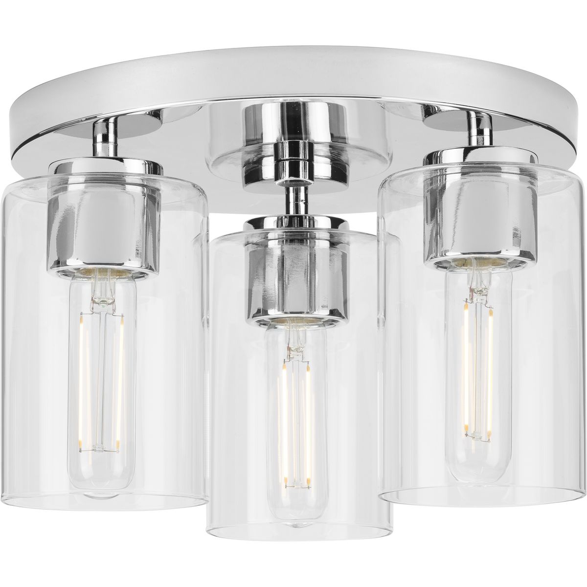 Cofield Collection 12 Inch 3-Light Flush Mount Ceiling Light Fixture P350237 - Perfect for Bedroom, Hallway & Entryway Lighting