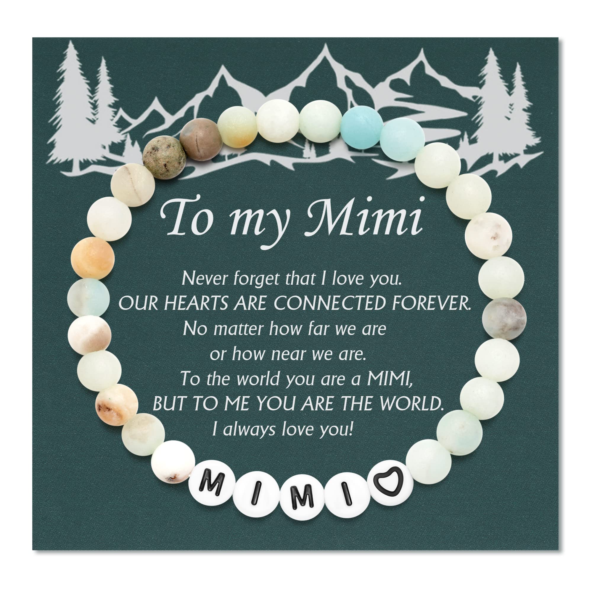 Natural Stone Bracelet for Women & Men - Personalized Gifts for Nana, Mimi, Grandma, Papa, Dad, Mom, Daughter, Aunt & Sister | Christmas, Birthday, Valentine's & Mother's Day Present | Handmade Beaded Jewelry for Everyday Wear & Special Occasions