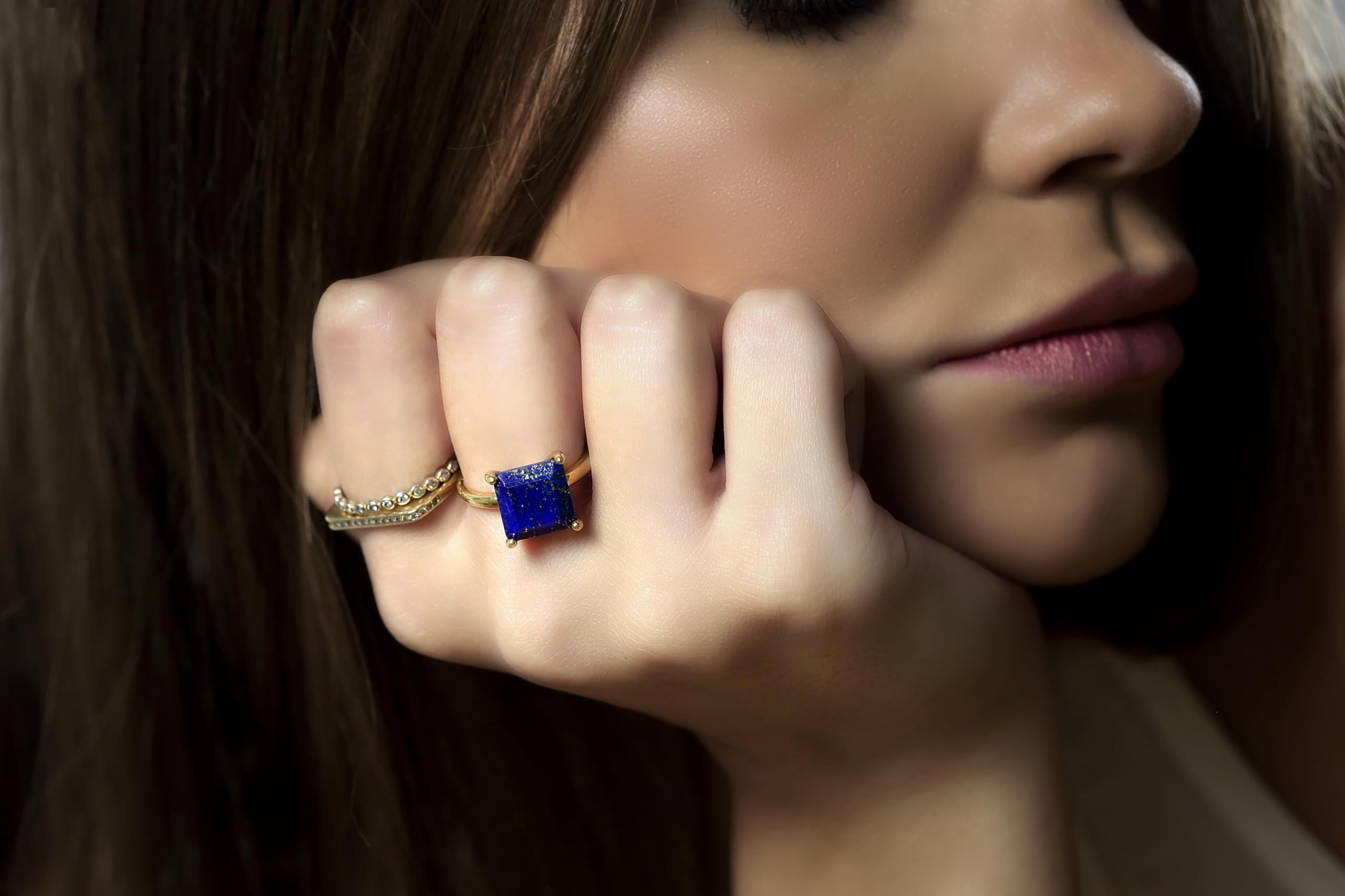 14K Rose Gold Filled Lapis Lazuli Square Ring - Handmade Birthstone Jewelry Gift for Women - Perfect for Birthdays, Anniversaries & Special Occasions - Comes with Gift Box for Elegant Presentation