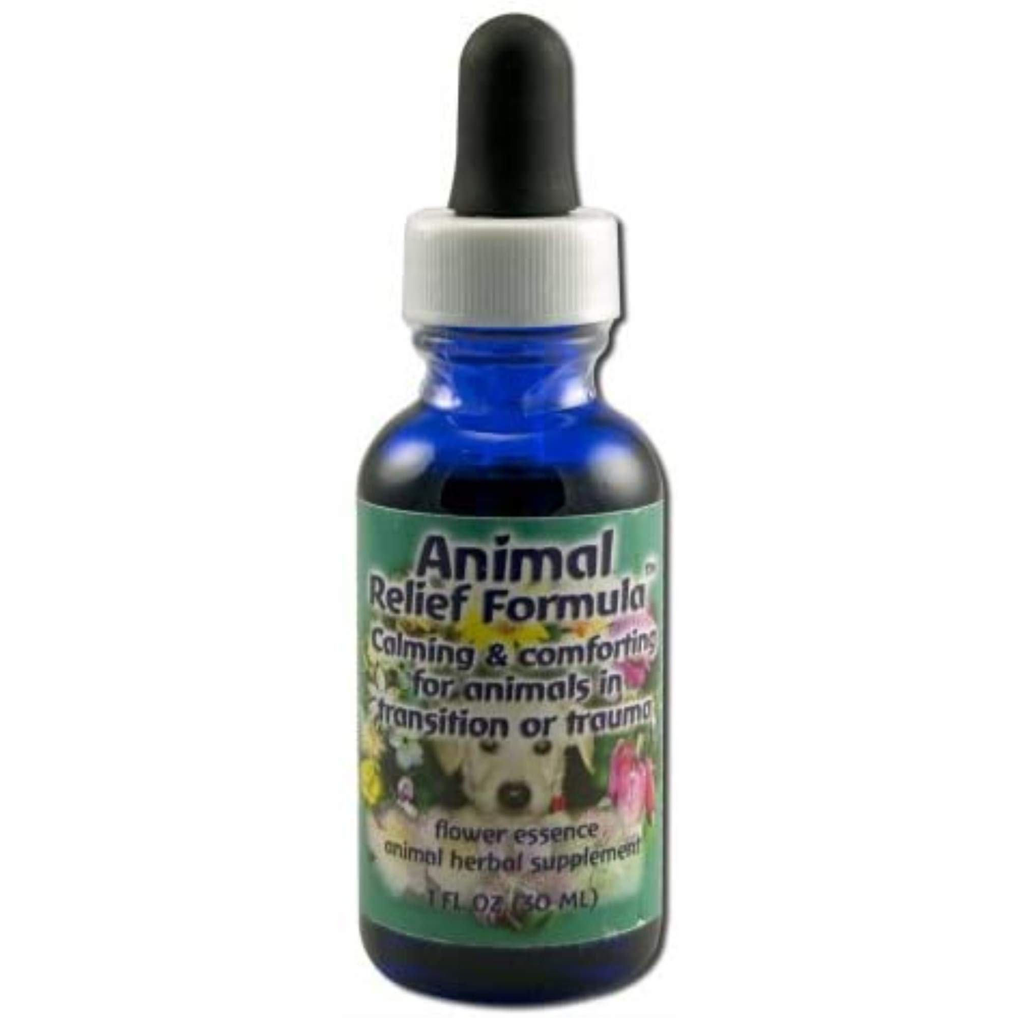 Flower Essence Services Animal Relief Formula - Herbal Supplements for Pets, 1oz Dropper Bottle | Natural Stress & Anxiety Relief for Dogs & Cats | Perfect for Travel, Vet Visits & Thunderstorms