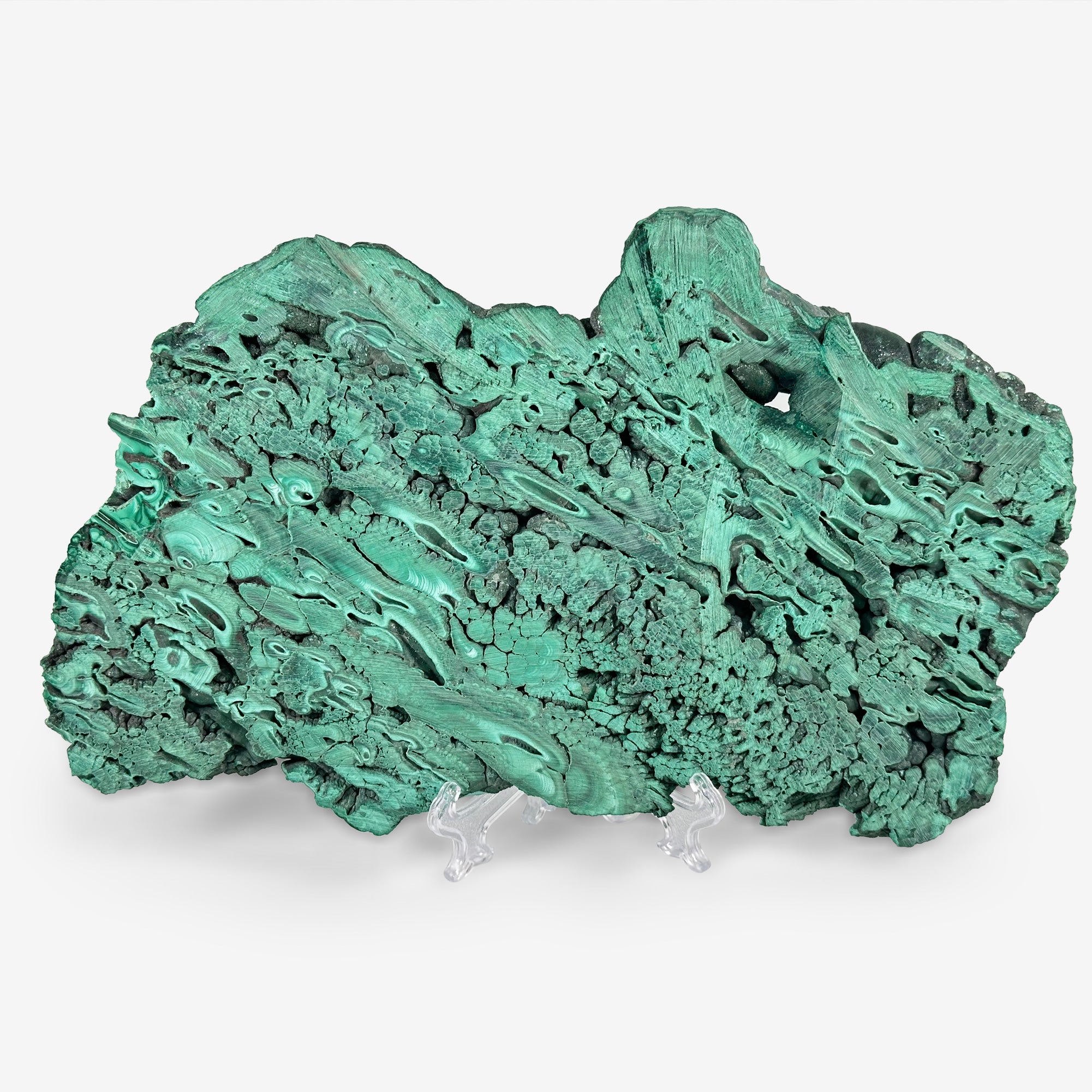 Natural Malachite Crystal Slab - Polished Gemstone Slice for Collectors, Crafts & Home Decor | Green Banded Malachite Stone Specimen RSL044 | Healing Crystal Display, Jewelry Making & Meditation Decor