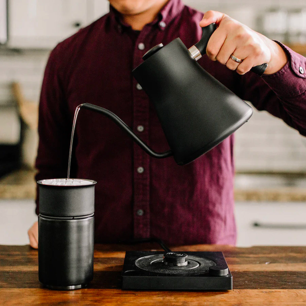 Fellow Stagg EKG Electric Gooseneck Kettle - Precision Pour Over Coffee & Tea Brewer, Matte Black - Perfect for Home Baristas & Specialty Coffee Lovers