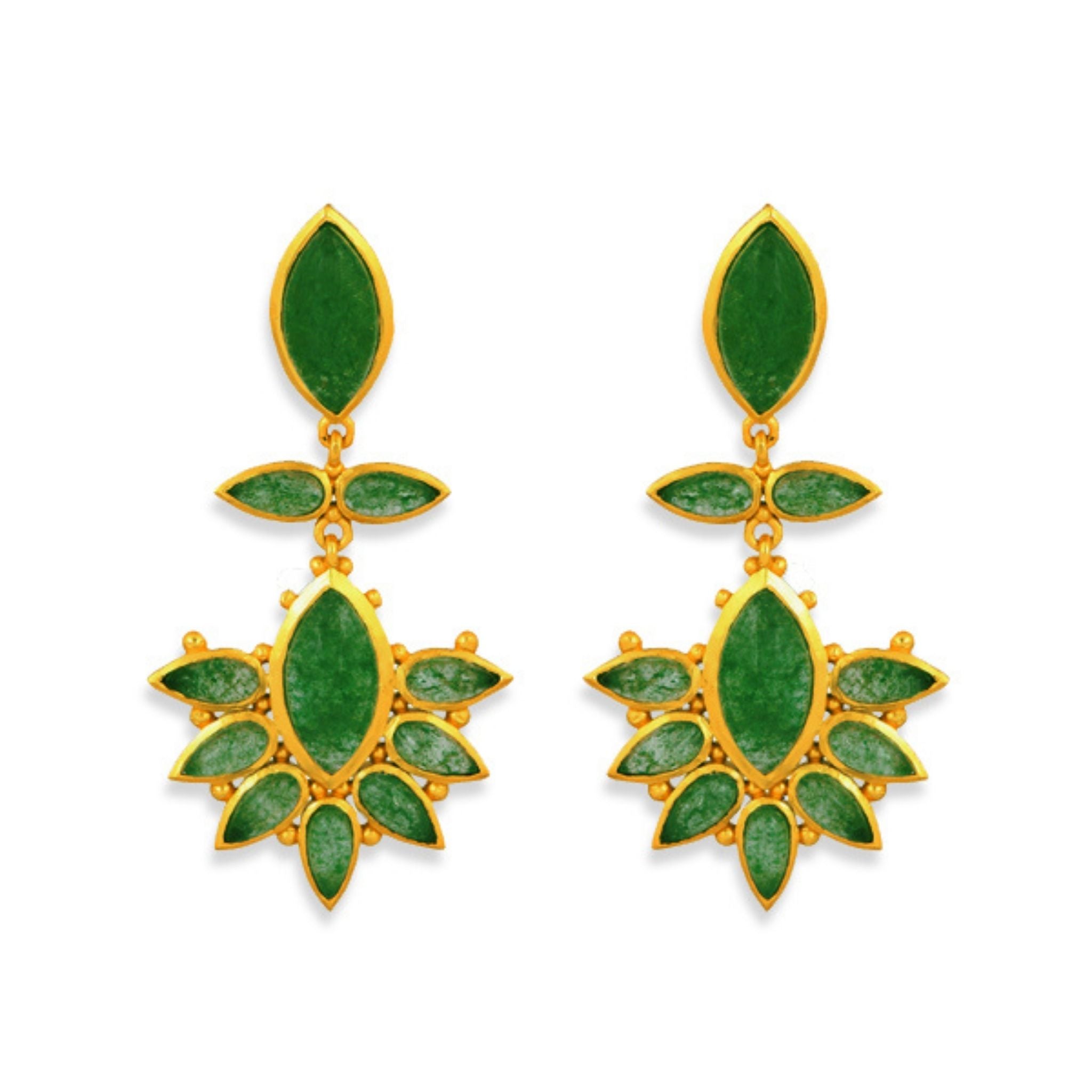 Dreamcatcher Drop Earrings with Green Strawberry Quartz - Boho Chic Jewelry for Women, Perfect for Festivals, Parties & Everyday Wear