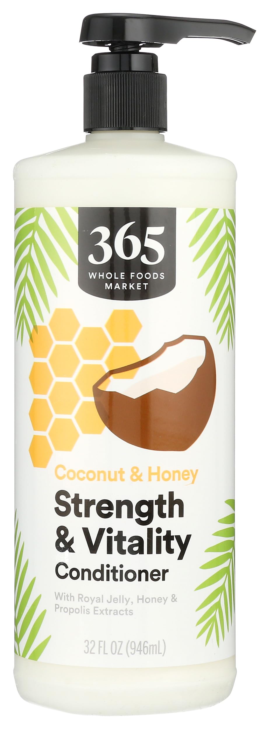 365 by Whole Foods Market Coconut & Honey Strength & Vitality Conditioner 32oz - Nourishing Hair Treatment for Dry, Damaged Hair - Perfect for Daily Use & Salon-Quality Results at Home