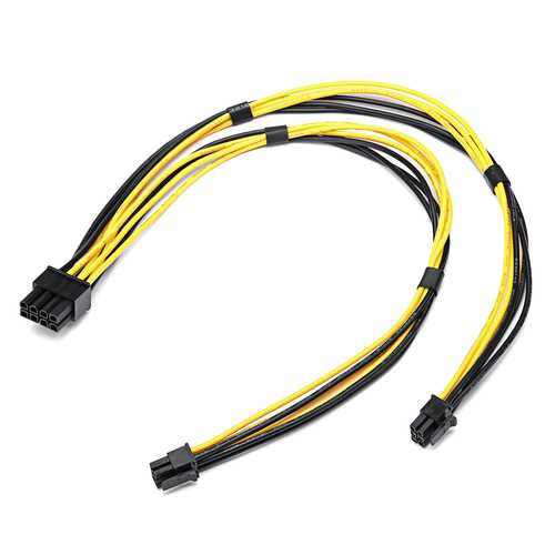 Dual Mini 6 Pin to 8 Pin Male PCI-E Power Cable Adapter for Mac Pro Video Card - Compatible with GPU Graphics Card Upgrades & PC Builds