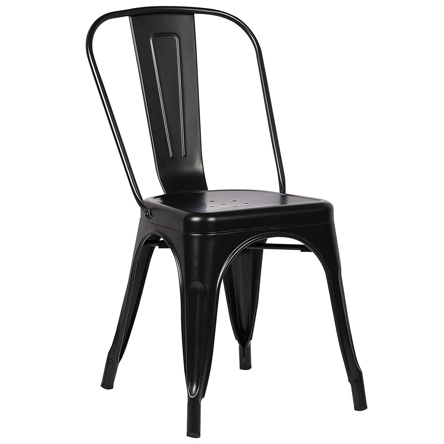 **BubbleDragon Set of 4 Metal Dining Chairs - Indoor & Outdoor Use, Heavy-Duty Patio Chairs for Kitchen, Restaurant, Garden, or Backyard (Black) - Perfect for BBQs, Parties, and Outdoor Gatherings**