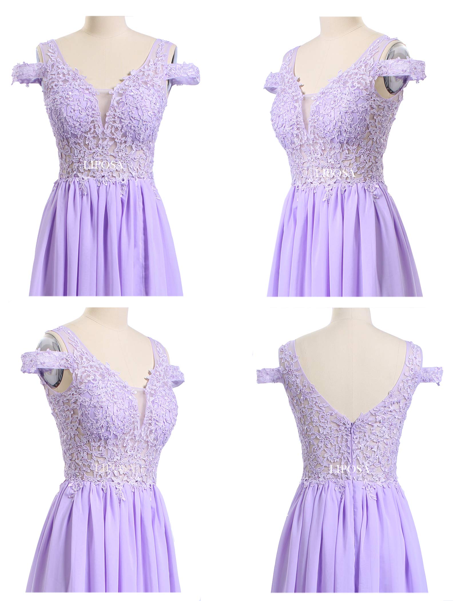 Elegant Women's Lace Appliqued Evening Gown with Side Split - A-line Prom Dress for Formal Events, Parties & Weddings