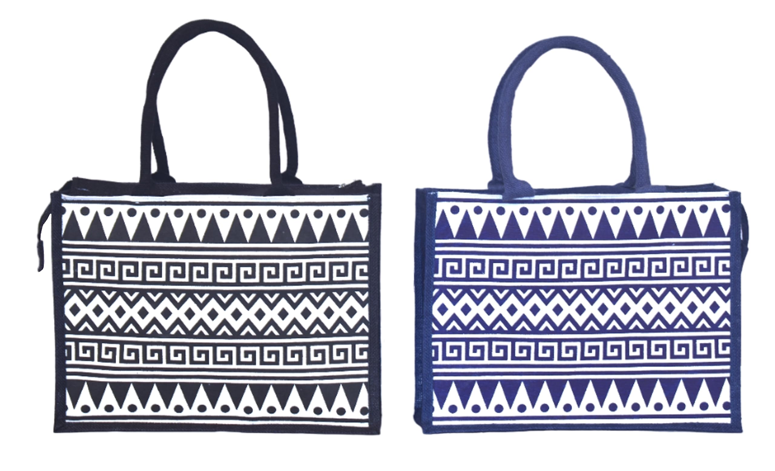 Eco-Friendly Jute Tote Bag with Zipper - Handcrafted Printed Daffodil Design - Durable Reusable Shopping Bag for Men & Women - Perfect for Groceries, Beach Trips & Daily Use