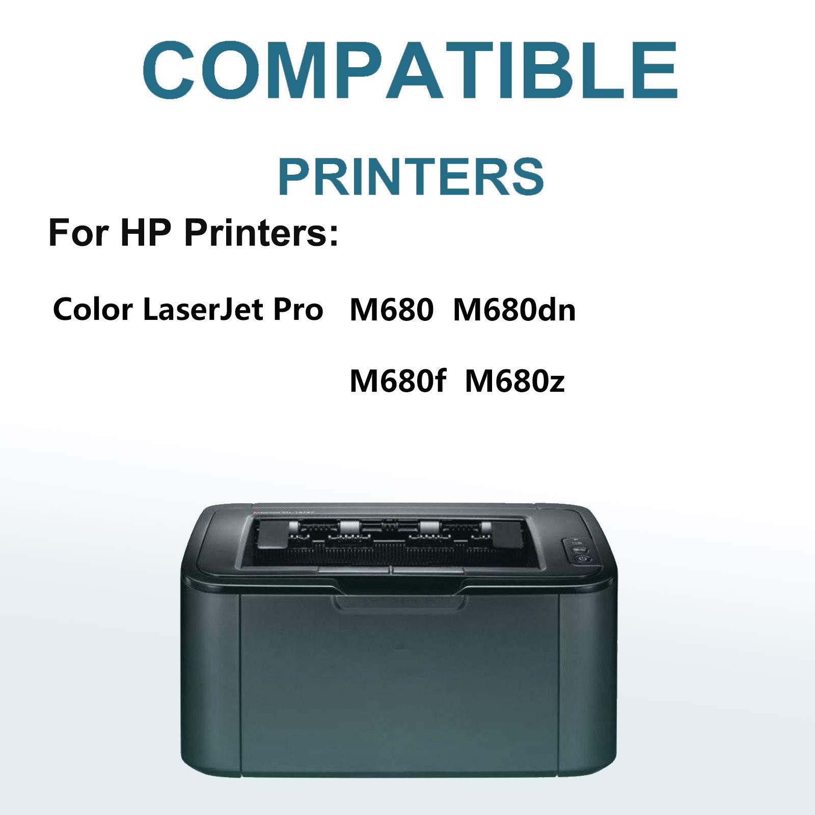 10-Pack (4BK+2C+2Y+2M) High Yield 653X 653A (CF320X+CF321A+CF322A+CF323A) Compatible Toner Cartridge for HP M680z Laser Printer - Office & Home Printing Solution