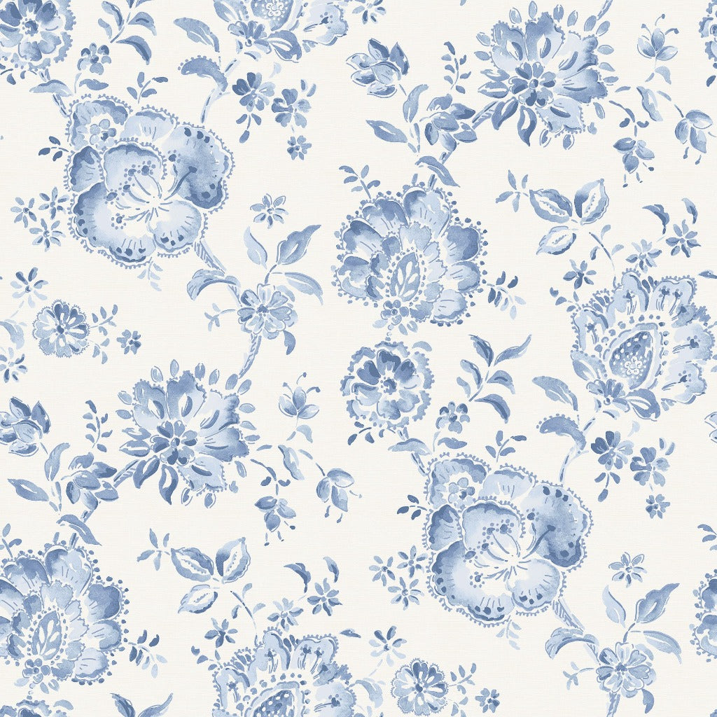 Elise Fabric - French Blue on White Cotton Fabric for Quilting, Sewing & Home Decor | Perfect for DIY Crafts, Upholstery & Fashion Projects