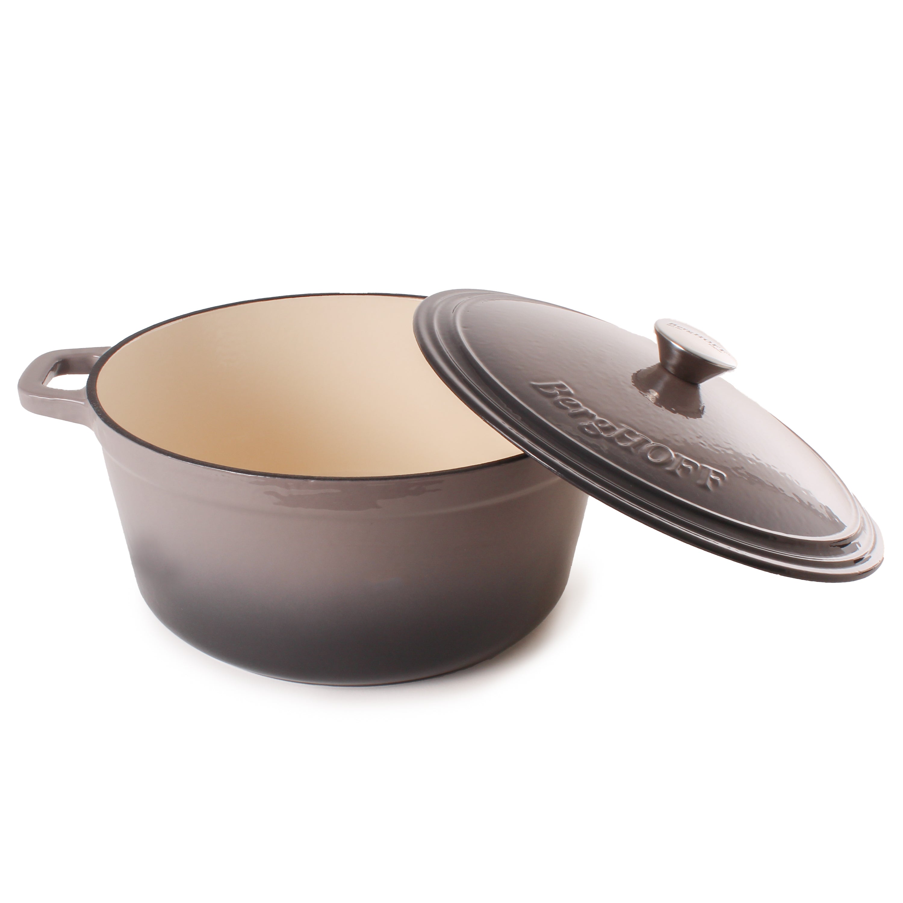 BergHOFF Neo 5-Piece Cast Iron Dutch Oven Set with 10-Inch Fry Pan, 3-Quart & 5-Quart Enameled Cookware, Oven Safe to 500°F – Perfect for Braising, Stewing, Baking & Camping Cooking
