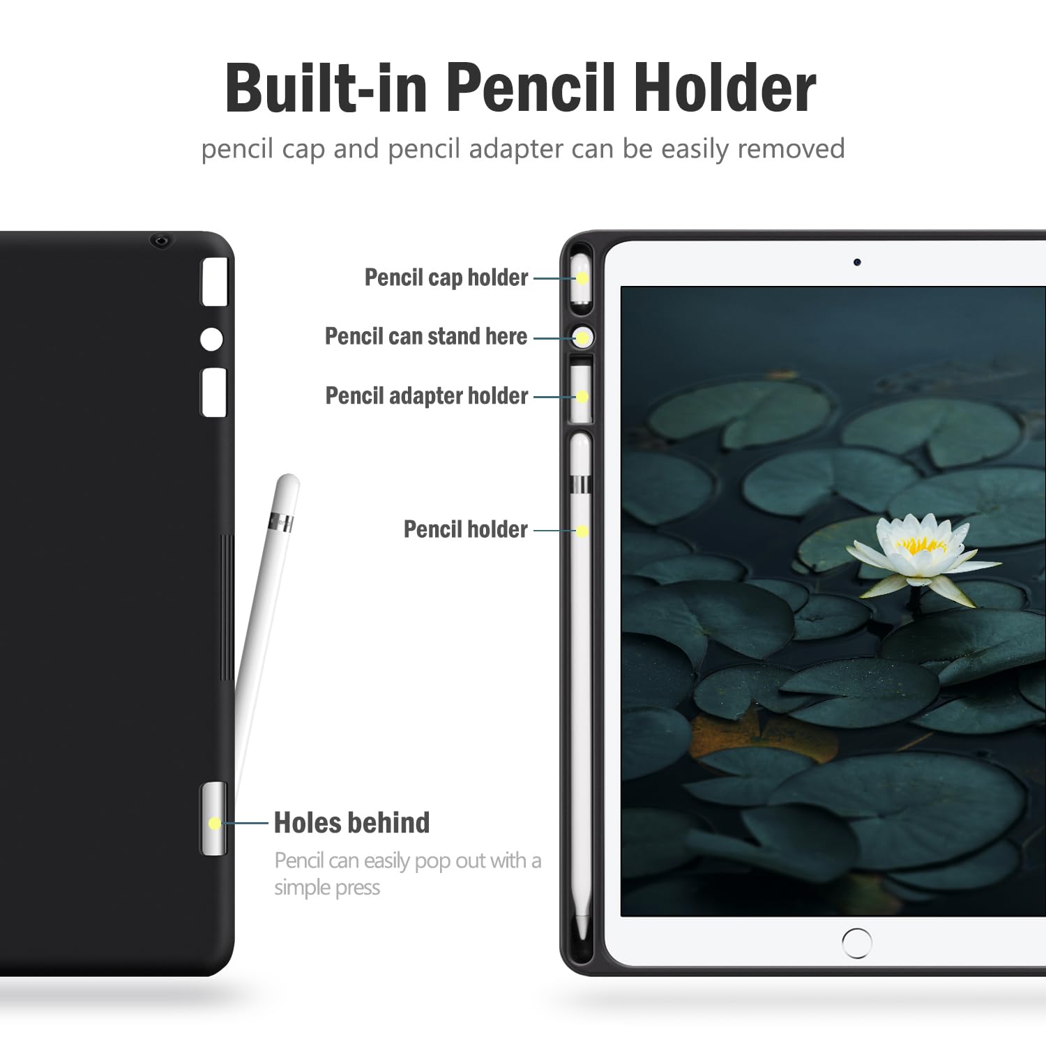 Premium Vegan Leather iPad Air 3 (2019) & iPad Pro 10.5 (2017) Case with Built-in Apple Pencil Holder, Auto Sleep/Wake, Adjustable Stand - Perfect for Work, Study & Travel (Green)