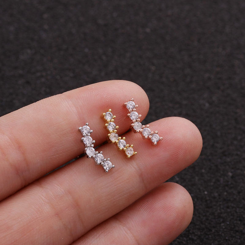 20G Rose Gold Cartilage Leaf Stud Earrings for Women | HSPJ19100 | Dainty & Elegant Jewelry for Everyday Wear, Parties & Gifts