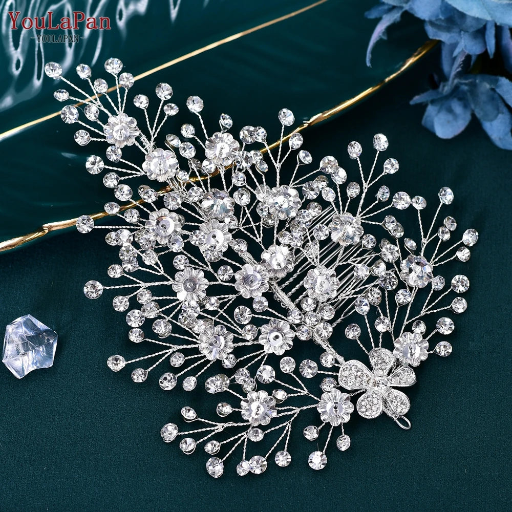 Sparkling Rhinestone Bridal Headpiece - Wedding Hair Accessory for Bride, Bridesmaids & Flower Girls | Perfect for Ceremony, Reception & Photo Shoots