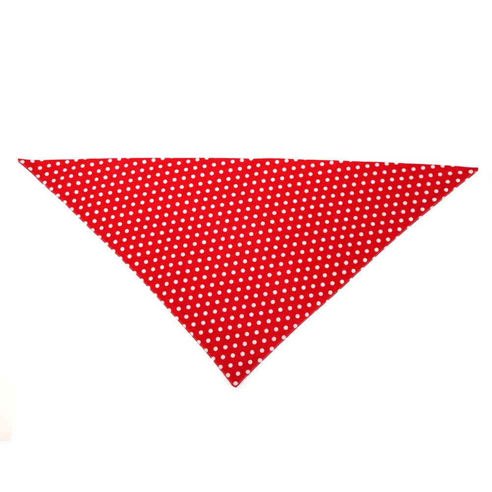 POPETPOP Reversible Dog Bandana Scarf - Pet Saliva Collar with Reflective Trim, Puppy Bib & Handkerchief in Red | Perfect for Daily Walks, Grooming, and Pet Fashion Accessories