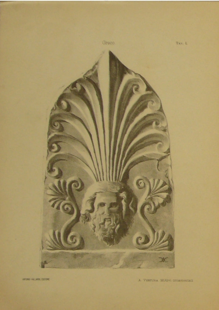 1900 Italian Decorative Print - Greco Style Ventura Wall Art | Vintage Home Decor | Perfect for Living Room, Bedroom & Office Decorations